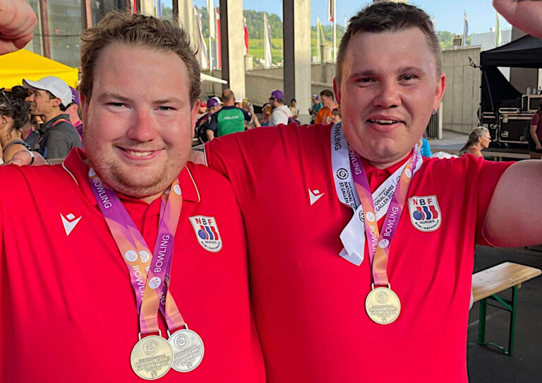 Gull i dobbel bowling i Special Olympics i Sveits til Daniel Pretorius Larsen og Magnus Gusterud