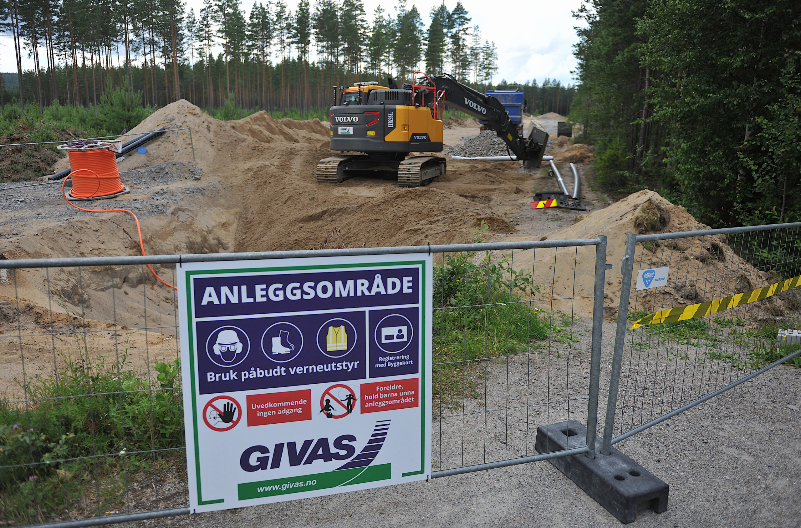 Det som skal bli en vei ned til det nye renseanlegget på Magnor.