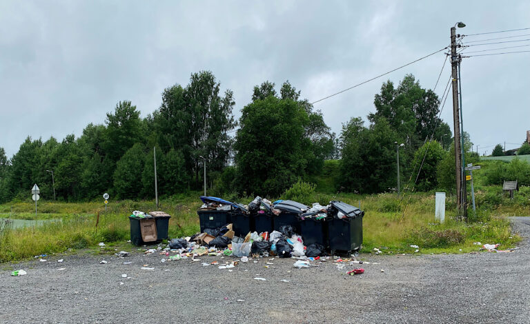Slik så det ut ved hytterenovasjonen på Vestmarka for noen dager siden. Hvordan det luktet? Gjett.