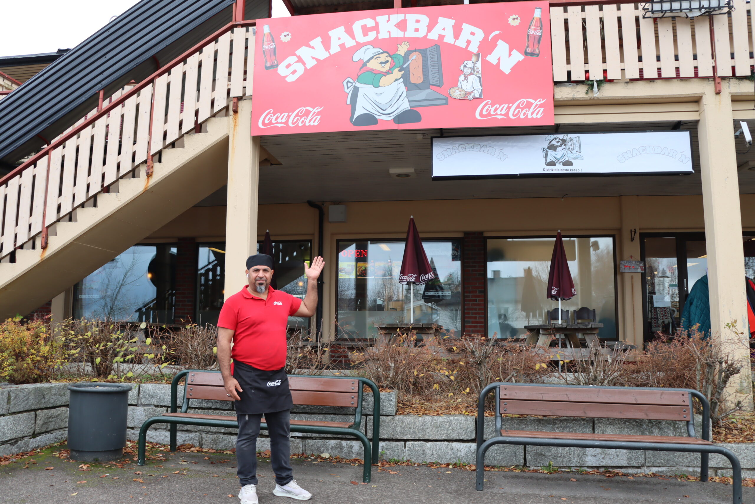 Snackbar'n er lett å kjenne igjen i sentrum.