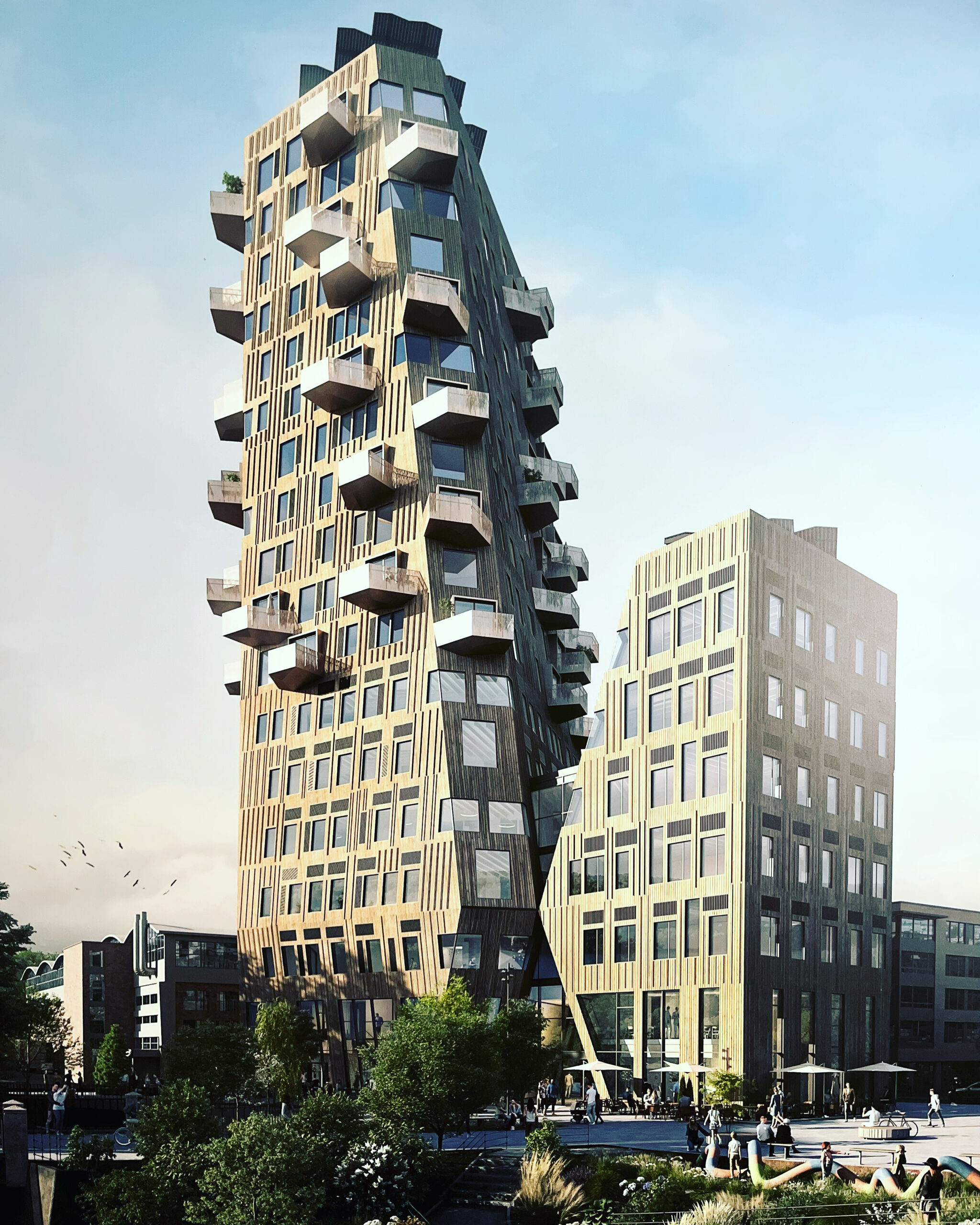 Illustrasjonen viser hvordan bygget skal se ut.