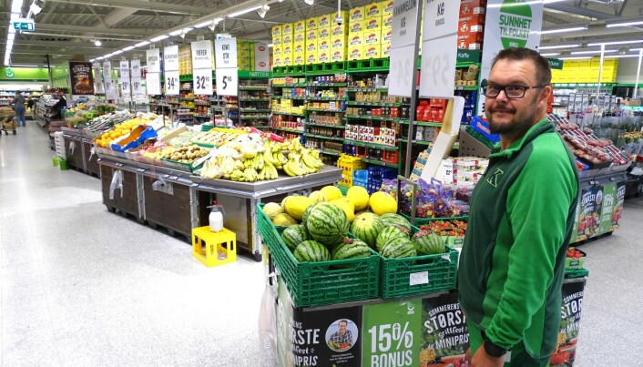 Jonas Nilsson er butikksjef på KIWI-butikken på Magnor.