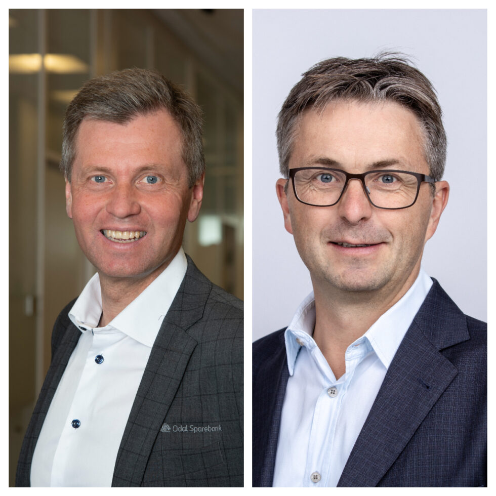Torleif Lilløy adm. banksjef i Odal sparebank og Jørgen Bøhn, styreleder i Zynkron AS