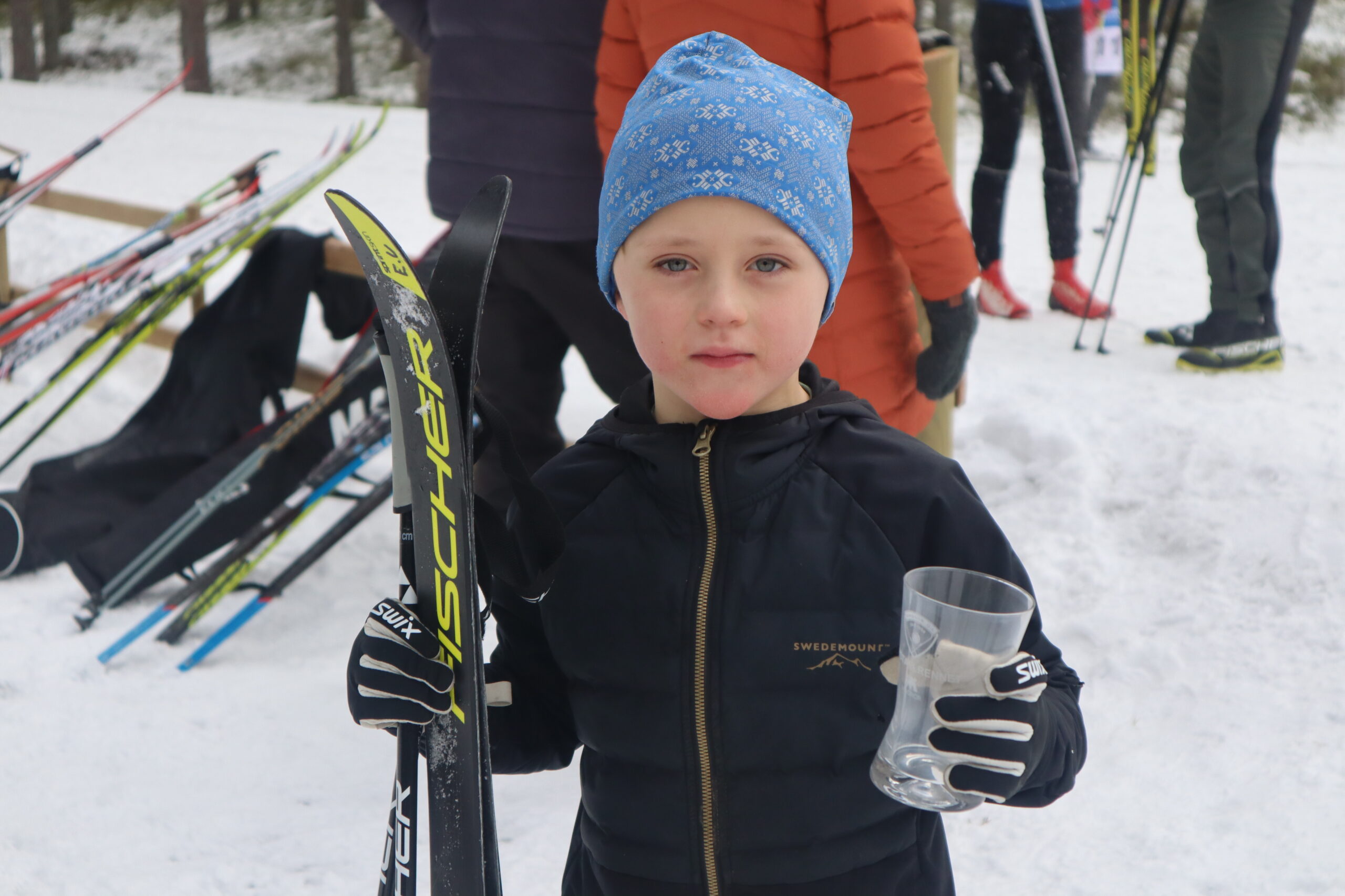 Edwin Wallberg Velta gikk sitt første Krystallrenn og fikk med seg premie hjem etter at han kom i mål etter en kilometer.
