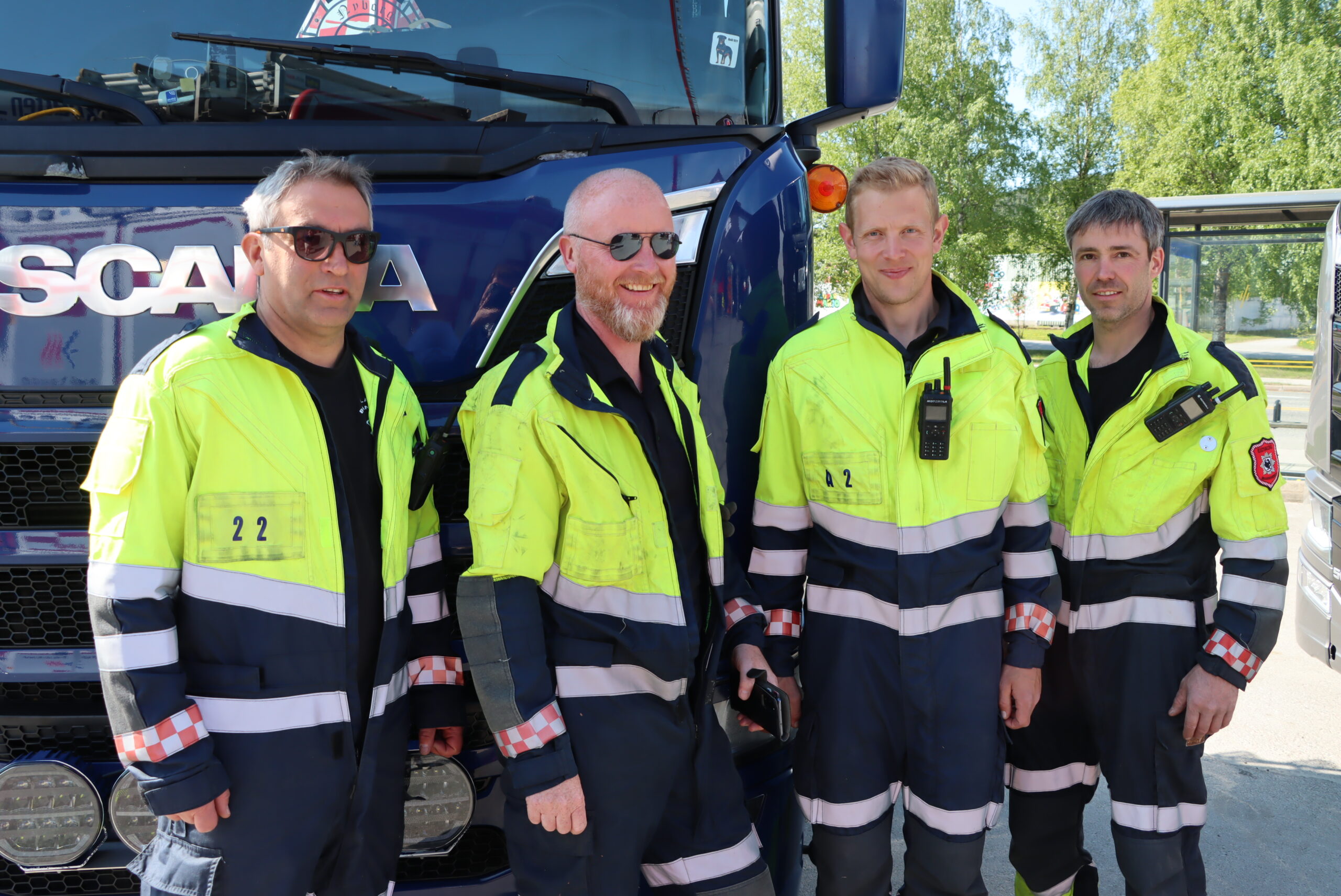Knut Roger Waaler (t.v.), Bjørnar Berntzen, Tor Bjarne Melbye og Kjell Arne Haugen brukte anledningen til å gjennomføre en øvelse.