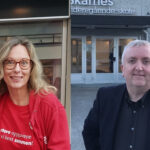 KRITISERER HØYRE: - På område etter område står Høyre for kutt, nedleggelser og avviklinger der Arbeiderpartiet står for vekst, utvikling og nye muligheter, sier fylkestingsrepresentant Bjørn Jarle Røberg-Larsen og fylkestingskandidat Minja Tea Dzamarija fra Arbeiderpartiet.