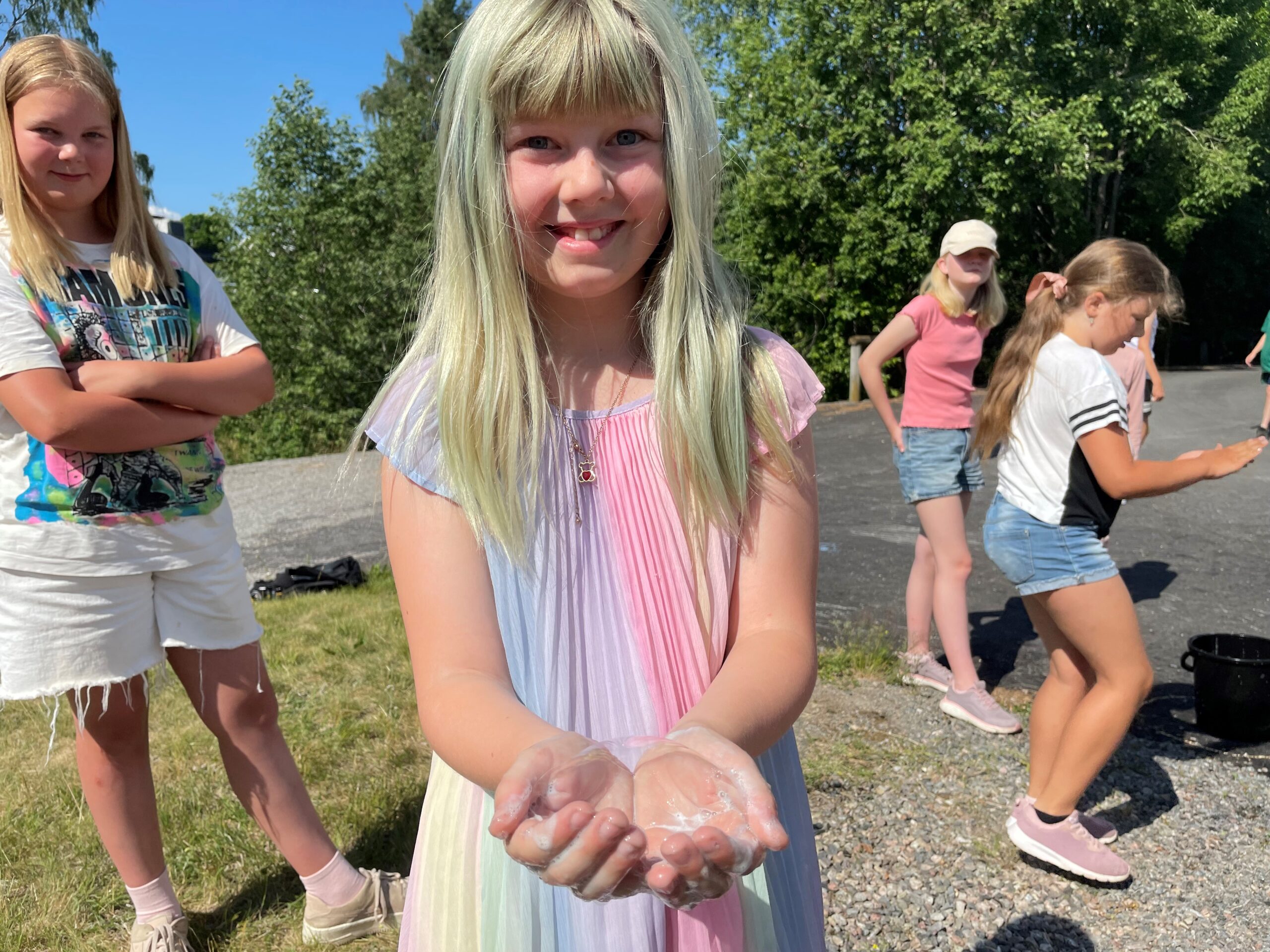 Rebekka Lunde Våla fikk fanget en boble i hendene.
