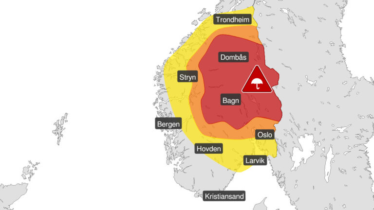 Det er sendt ut rødt farevarsel om ekstremværet Hans, som treffer deler av Sør-Norge mandag morgen. Det er særlig deler av Østlandet, Trøndelag og Møre og Romsdal som rammes.