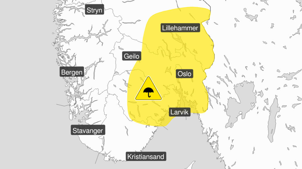 Styrtregnvarsel for helga: Vegvesenet advarer mot unødvendig kjøring.