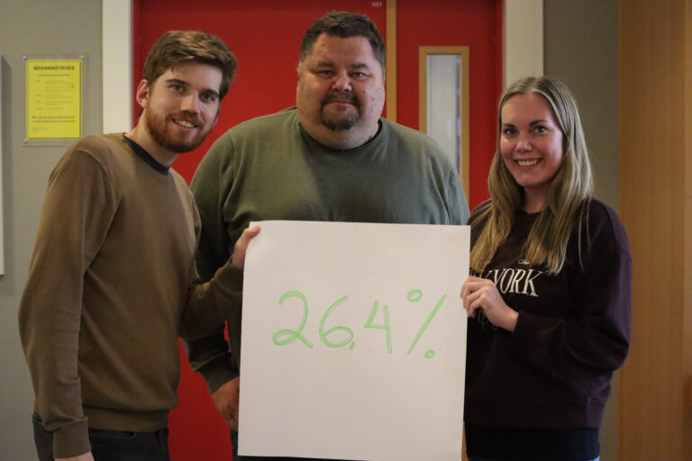 Vegard Lien Bønøgård ( t.v.), Kai Roger Lindberget og Marie Mørch i Mitt Kongsvinger og Mitt Eidskog er fornøyde med en opplagsvekst på 26,4 prosent.