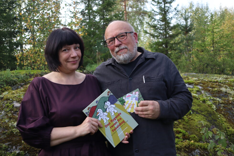 Anna og Kjell Erik Strøm lanserer bok om dyrene i Fabelskog.