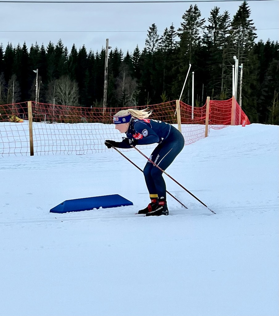 Dorthe Lillebekk i 5 kilometer klassisk under lørdagens renn på Nybygda, der hun kom på en 8. plass.