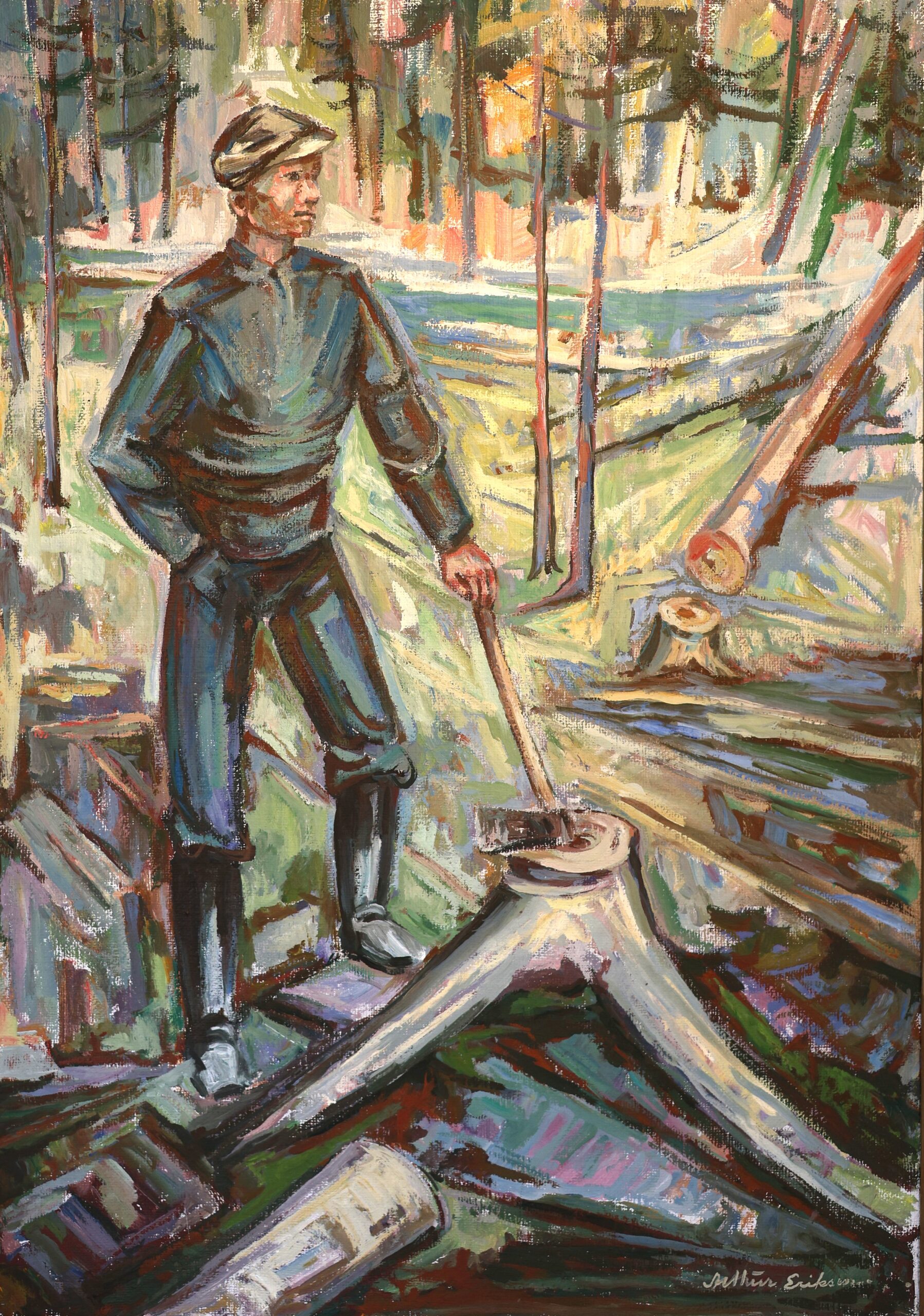 Arthur Eriksen hadde mye konkrete motiver i sin kunst, men gjerne med litt ekstra farger.