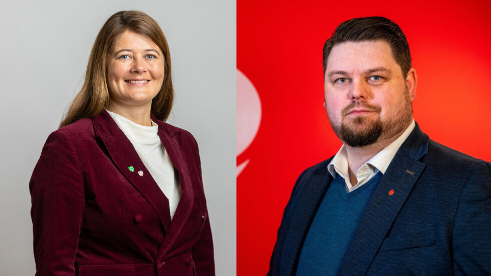 Iselin Vistekleiven (Ap), leder av hovedutvalg for samferdsel i Innlandet og Marius Bismo, nestleder i Innlandet Arbeiderparti.