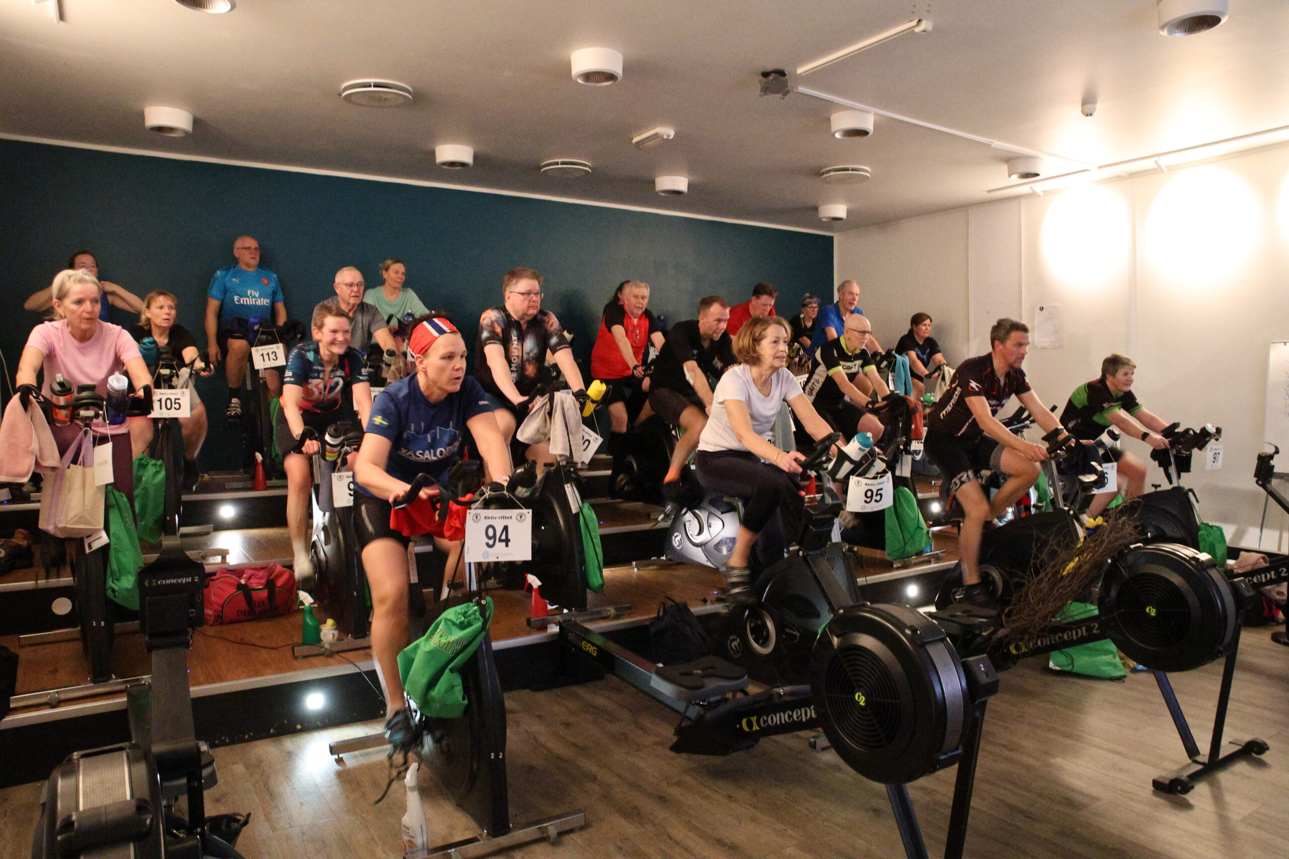 Det var fullsatt sal til årets Vasalopp spinning økt.