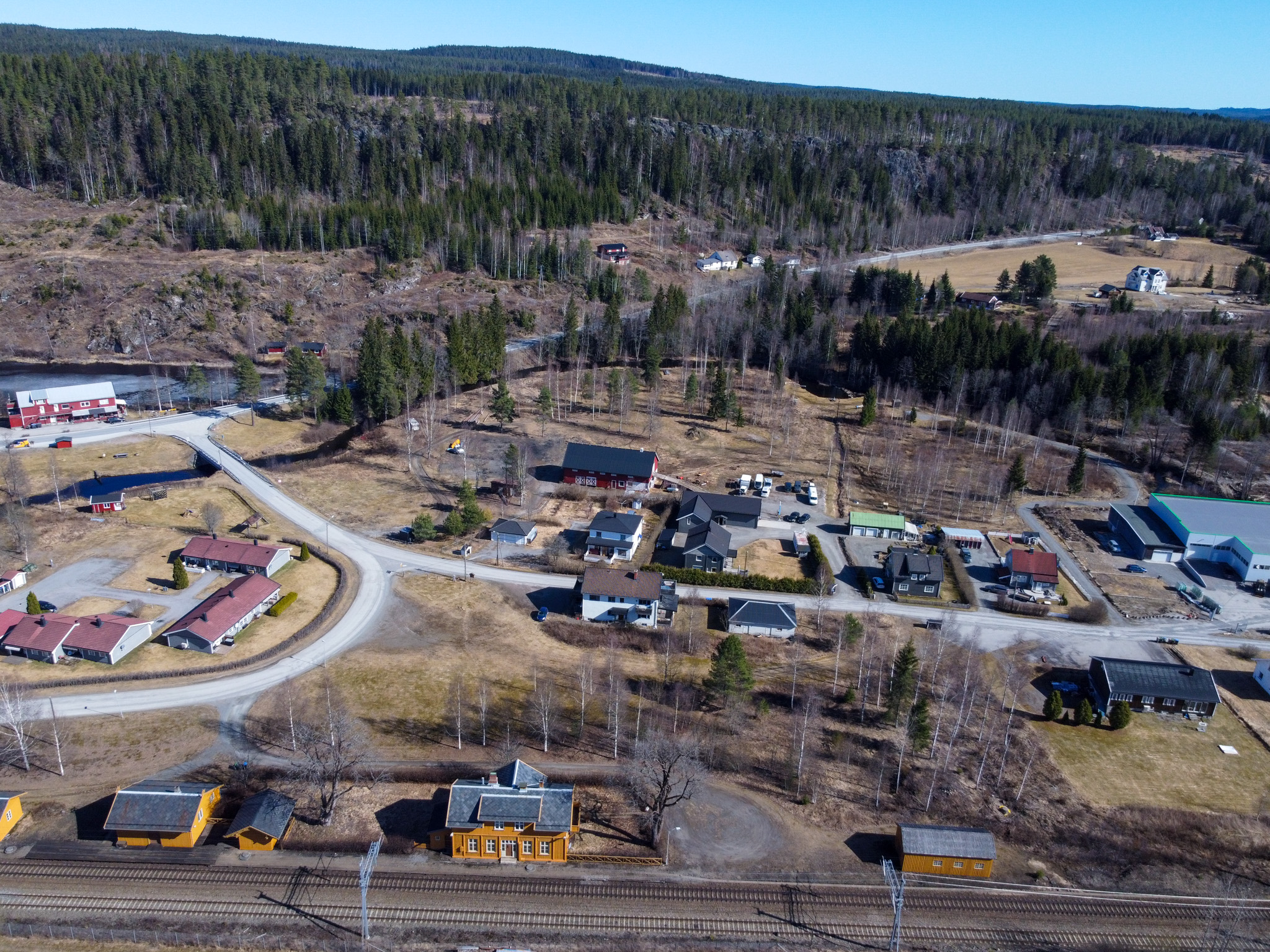 Dronefoto over Åbogen i april 2025.