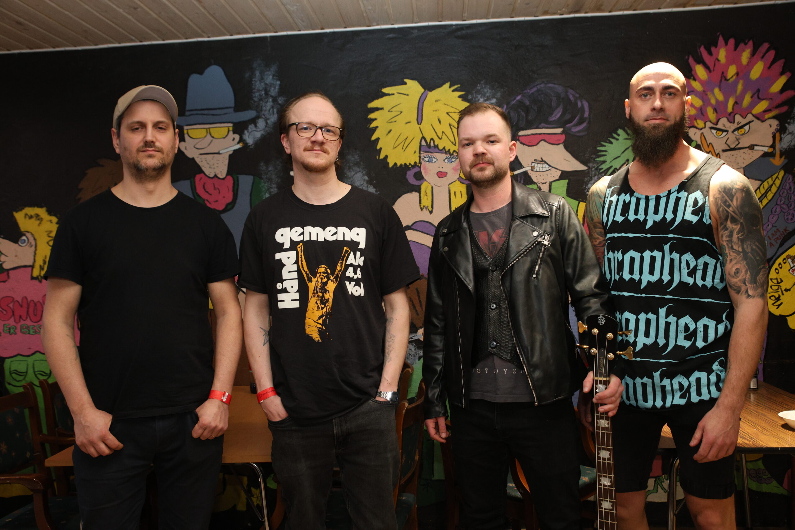 Shraphead var samlet igjen for en siste gang. F.v. Jo Johnsrud, William Fossheim, Nils Christer Stenmyren og David Stegarud som vikarierte for Mohamed Dyani på trommer.