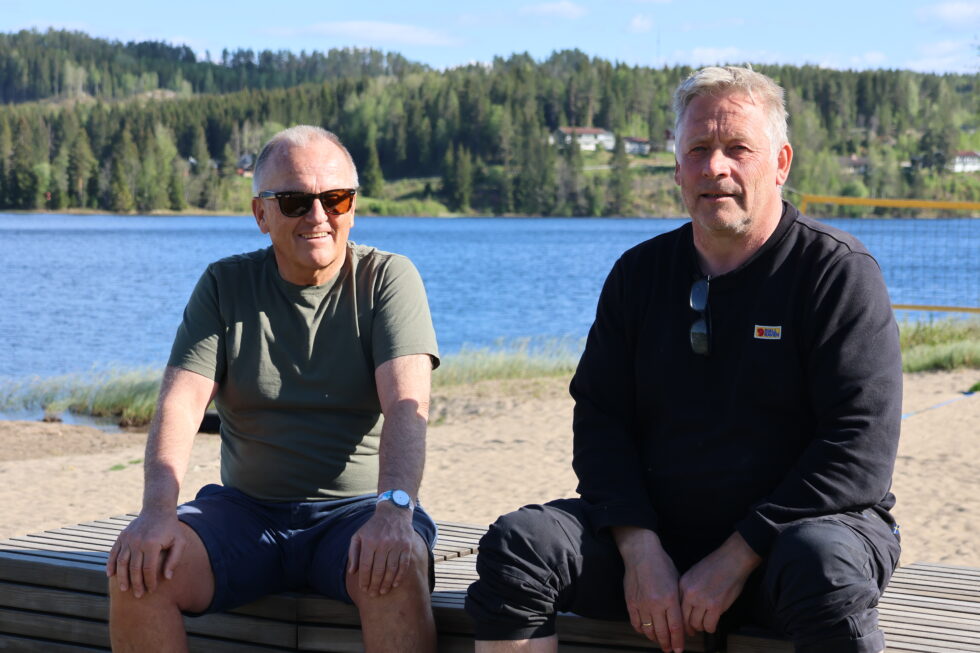 Erik Staavi og Ole Viggo Møllerbråten i Vestmarka Idrettslag slår et slag for mosjonsløpet Vestmarka Rundt og håper flere vil stille til start 31. mai. Kanskje noen til og med kan slå Johannes Tingnes Bø sin rekord