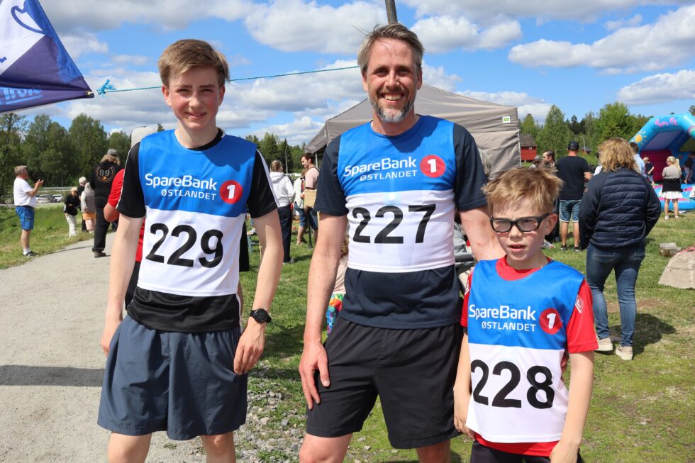 Jonas Kortner Vogt (t.v.), Trond Kortner og Even Kortner Vogt fikk gode resultater under Vestmarka rundt på lørdagens Vestmarka-dagen.