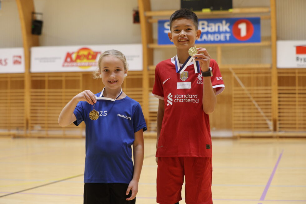 Charlotte Elsvåg og Christoffer Utgården var veldig fornøyd med årets håndballskole.