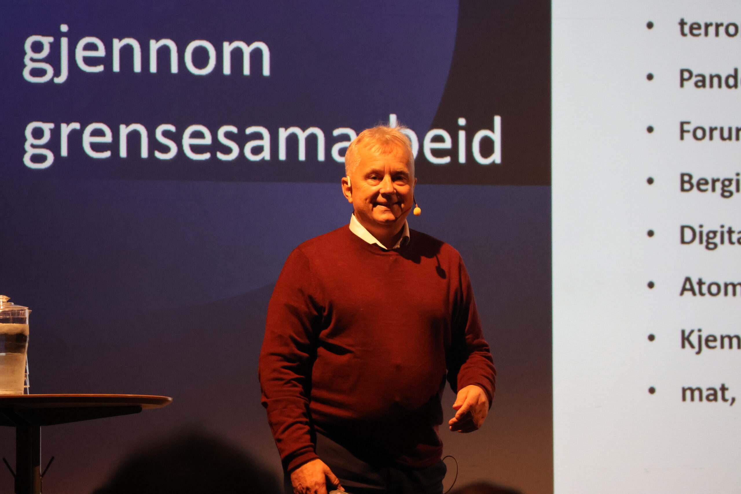 Knut Storberget fortalte også om hvordan han har bygd opp et egetberedskapslager etter DSB sin modell.