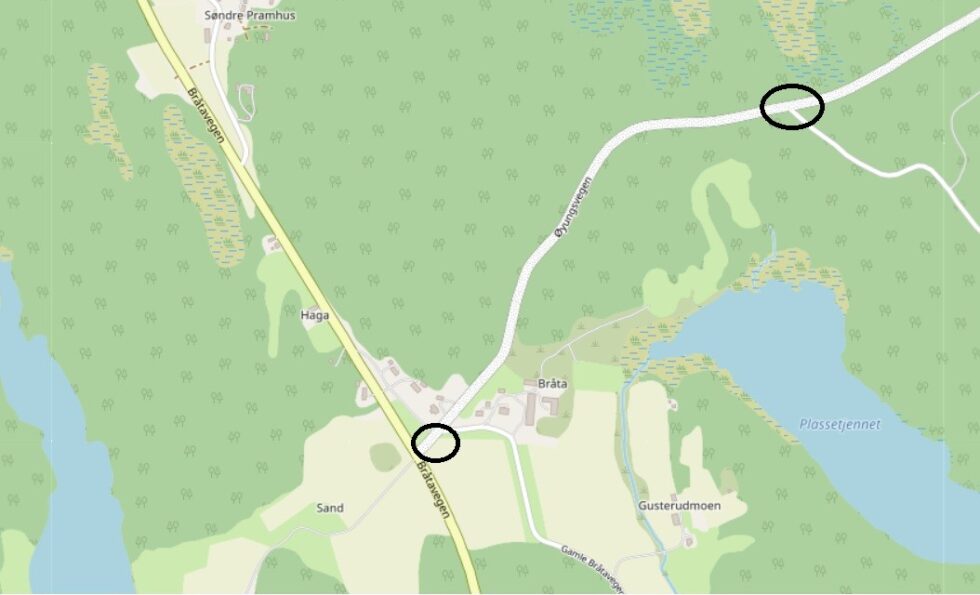 På Øyungvegen mellom Bråta og krysset mot Grønbekken kan det komme opp "annen fare-skilt" som varsler om ridende.