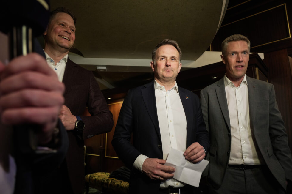 LO-leder Kine Asper Vistnes og NHO-direktør Ole Erik Almlid har ulike meninger om enigheten mellom Fellesforbundet og Norsk Industri i frontfagsoppgjøret.