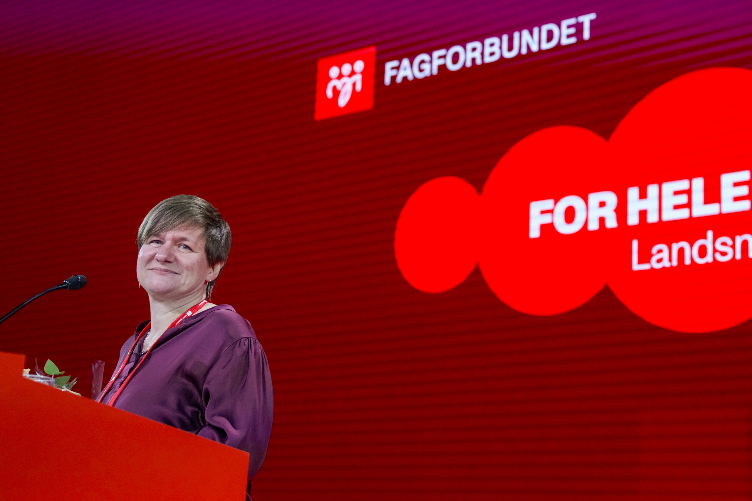 Helene Skeibrok, leder i Fagforbundet tar turen til Eidskog for å holde tale i rådhuset 1.mai.