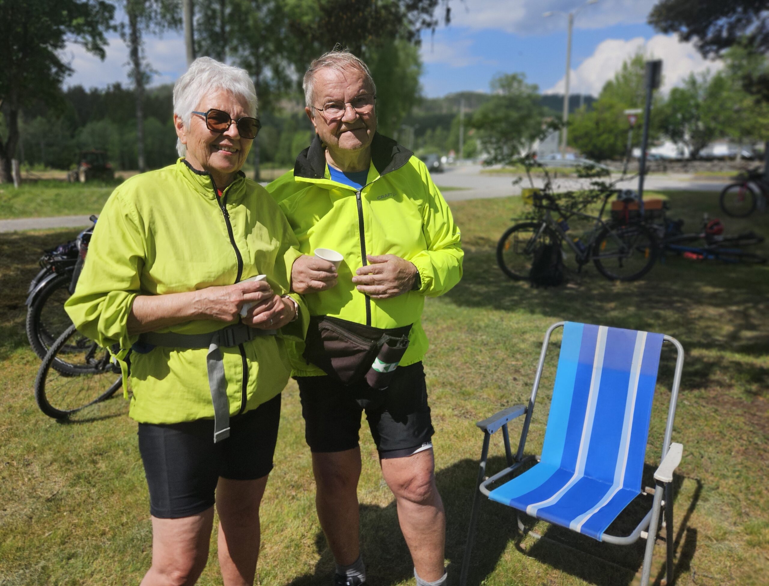 Kirsten og Bjørn Aanerud syklet fra Kongsvinger til Matrand for å være med på åpningsseremonien.